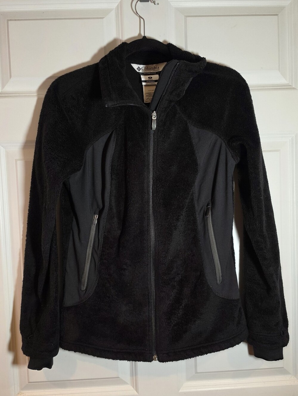 Columbia Interchange Women's Black Fleece Zip Jacket Medium Has Minor Wear